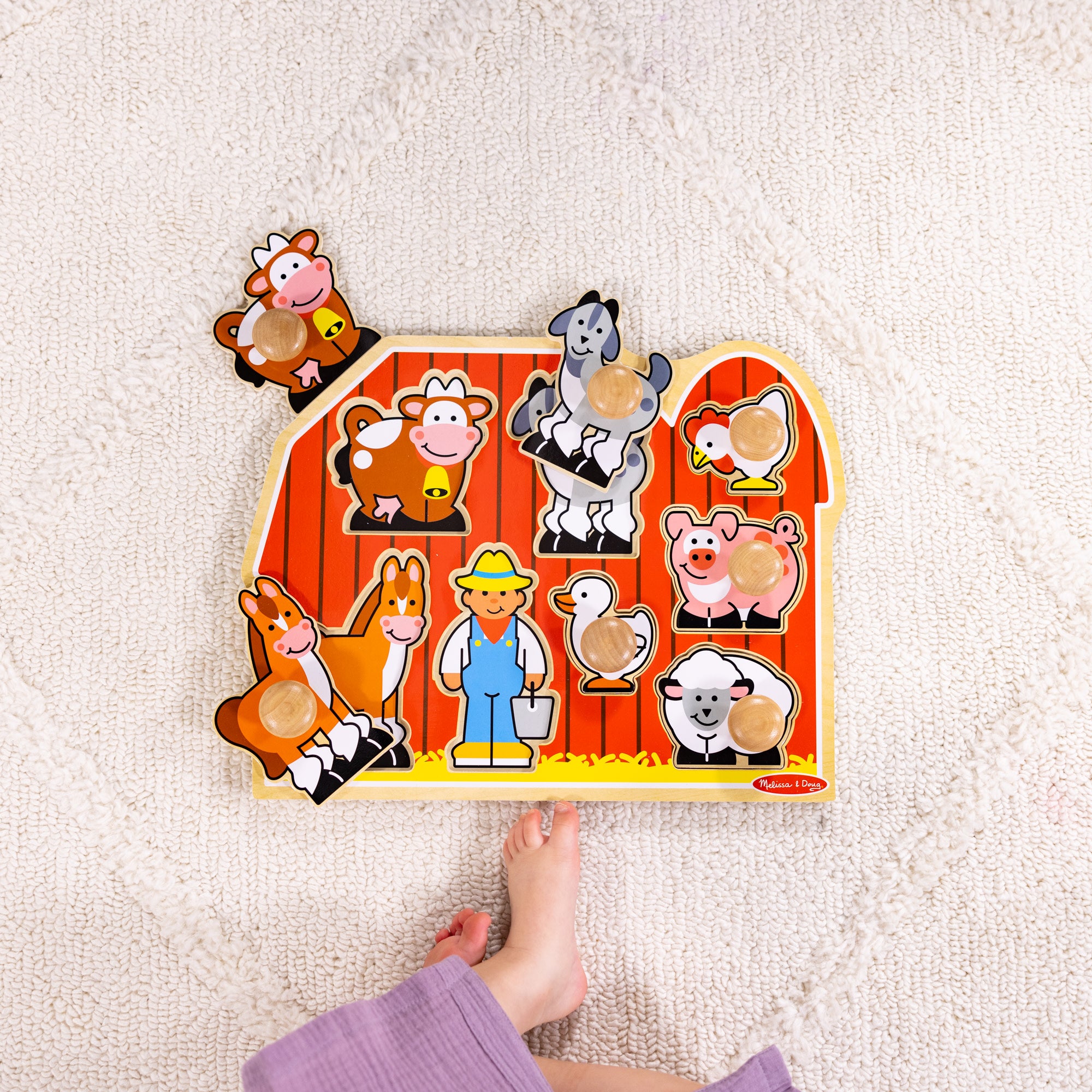 Farm Friends Jumbo Peg Puzzle - 8 Pieces - Image 7