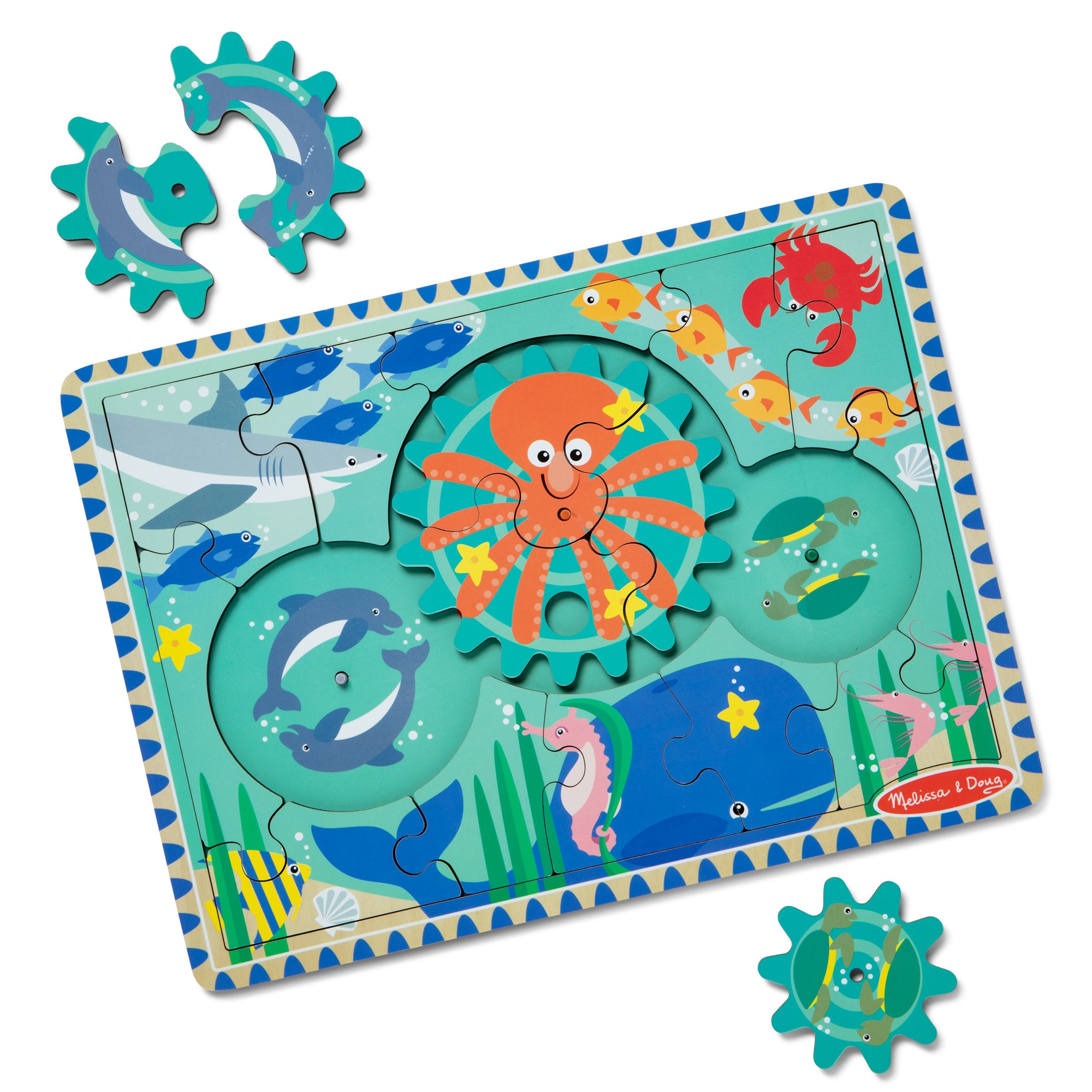 Wooden Underwater Gear Puzzle ?C 18 Pieces