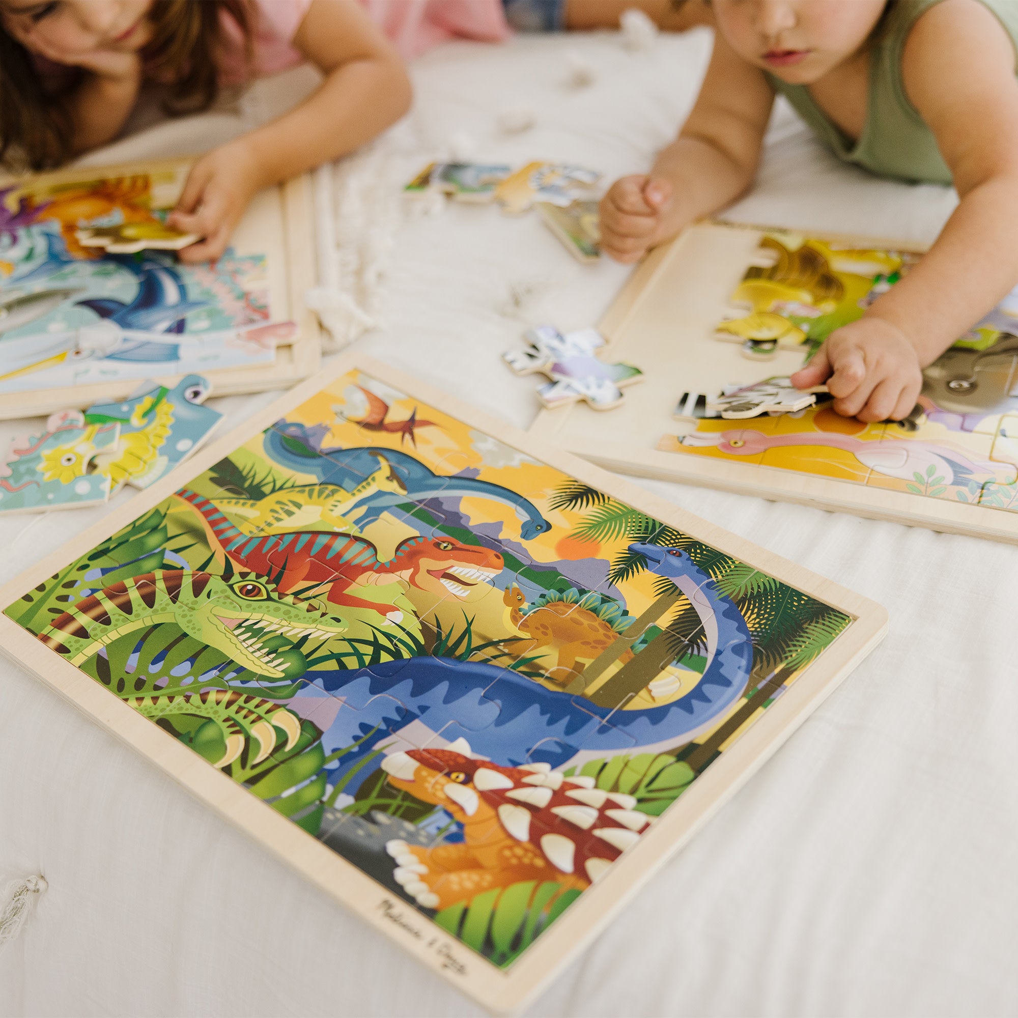 Wooden Jigsaw Puzzle 3-Pack: Dinosaur. African Plains. Under the Sea - Image 2