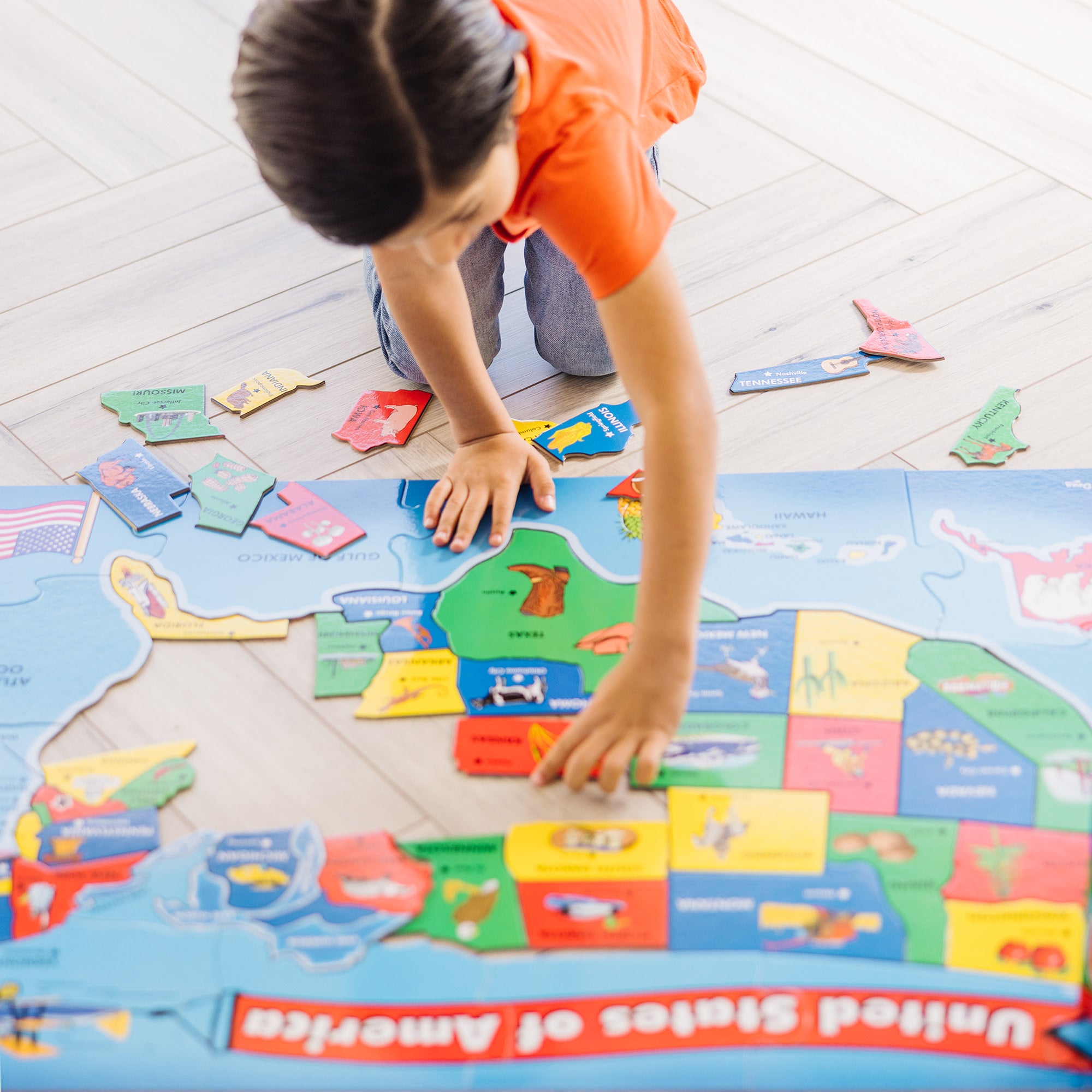 USA Map Floor Puzzle - 51 Pieces - Image 7