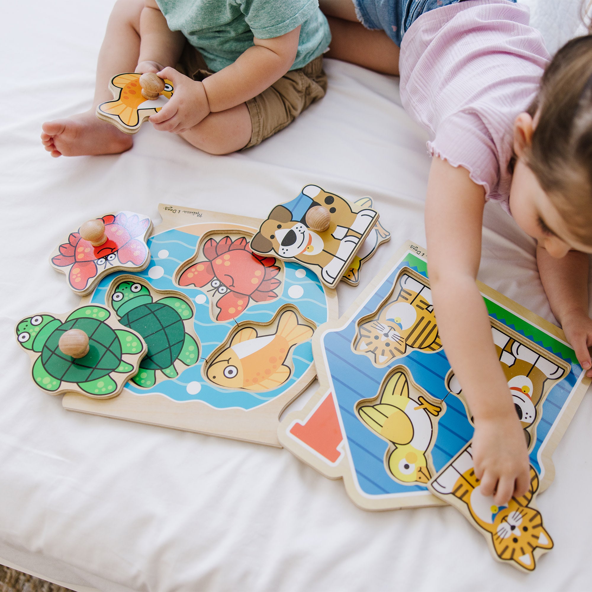 Wooden Jumbo Peg Puzzle 2-Pack: Fish Bowl. House Pets - Image 8