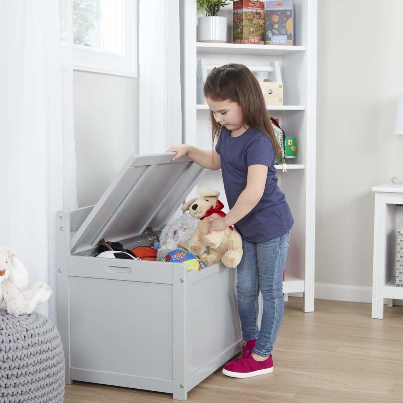 Wooden Toy Chest (Gray) - Image 2