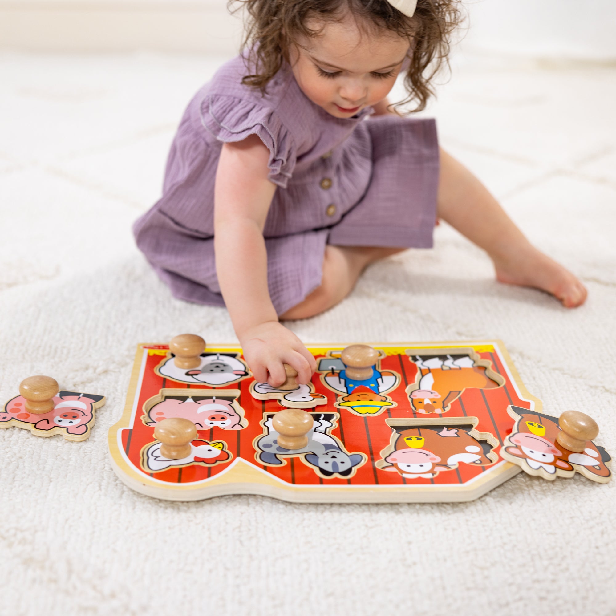 Farm Friends Jumbo Peg Puzzle - 8 Pieces - Image 10