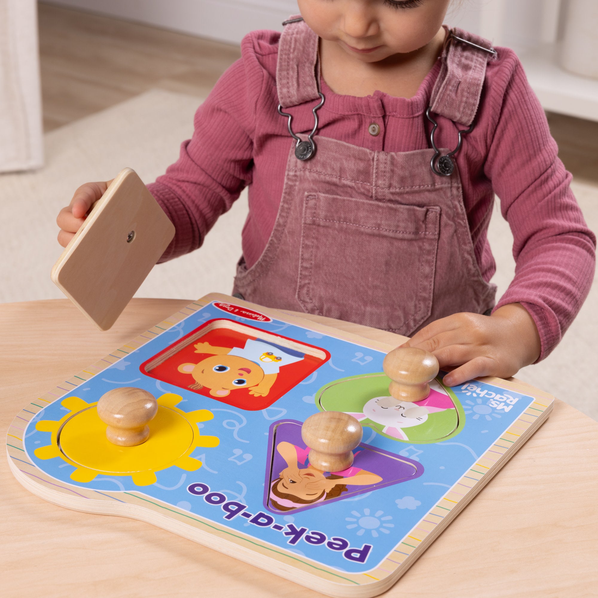 Ms. Rachel? Wooden Peek-a-Boo Jumbo Peg Puzzle ?C 4 Pieces - Image 2